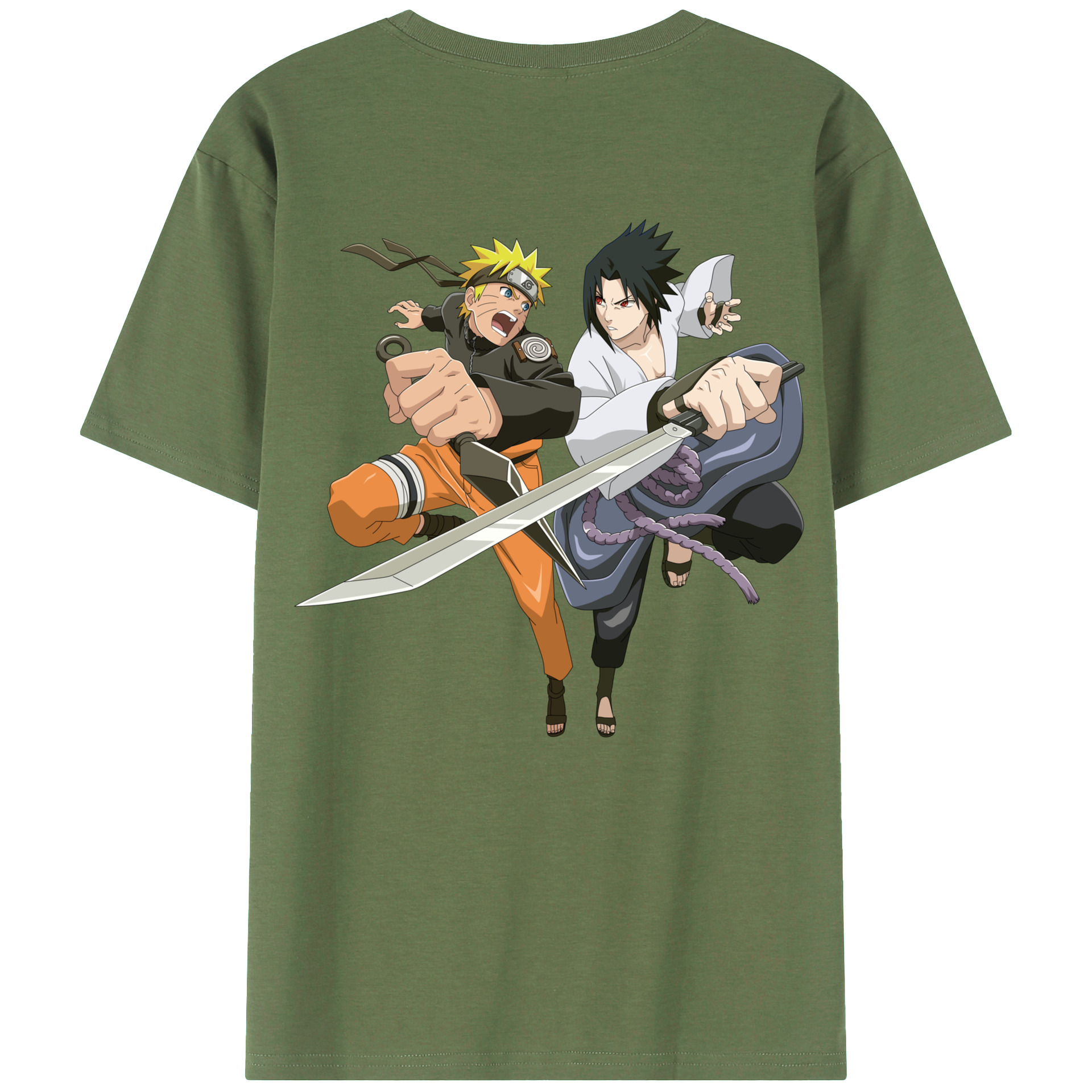 （画像用） NARUTO -ナルト- うずまき ナルト Uzumaki Naruto 綿100％ メンズ半袖Tシャツ（バックプリント） 通気性